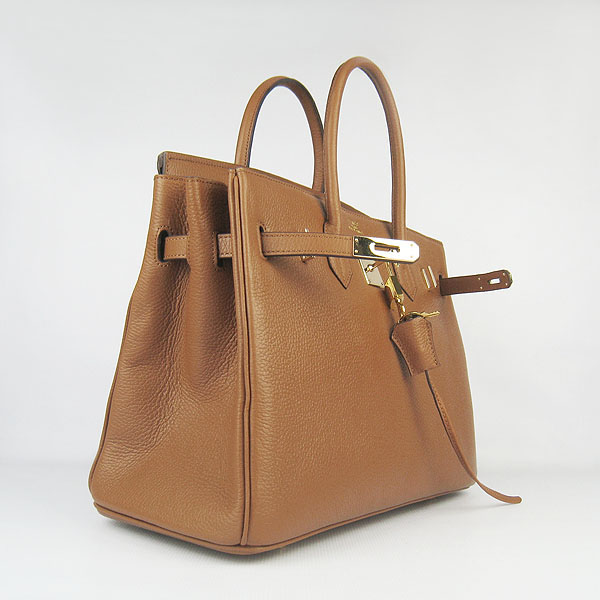 High Quality Fake Hermes Birkin 35CM Togo Leather Bag Coffee 6089